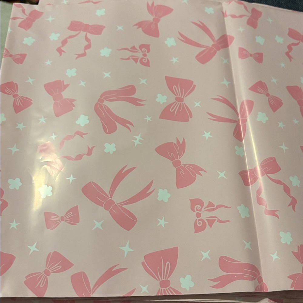 BUNDLE OF 25 - 12x15.5” Pink Bow Patterned Breast Cancer Awareness Poly Mailers - Picture 6 of 6
